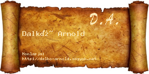 Dalkó Arnold névjegykártya