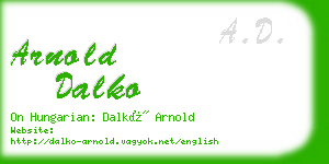 arnold dalko business card